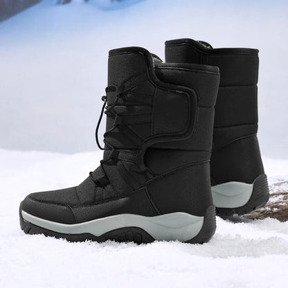 Men's Winter Shoes Waterproof Men's Boots Warm Plush Couple Snow Boots Outdoor Non-slip Hiking Boots Men Work Ankle Boots