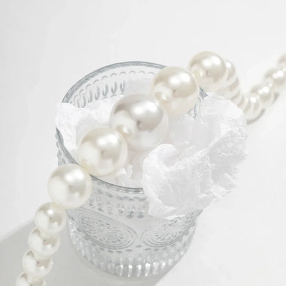 Exaggerated Big Imitation Pearls Choker Necklace Women Personality Elegant White Pearl Beaded Bride Jewelry 2025