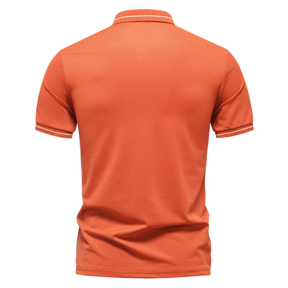 2026 New Men's Polo Collar T-shirt Short Sleeved Casual Sweat Absorbing Breathable T-shirt Men's Top
