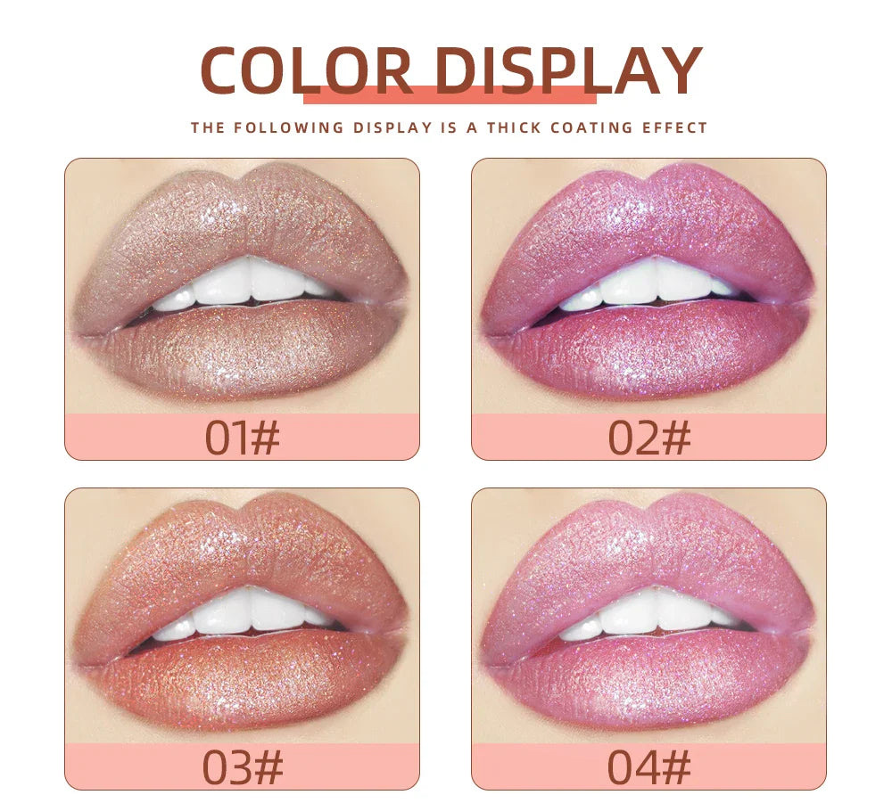 9Pcs/Sets Glitter Lip Glaze Liquid Lipstick Set Shine Lip Gloss Gift Box Natural Moisturizer Waterproof Lips Makeup