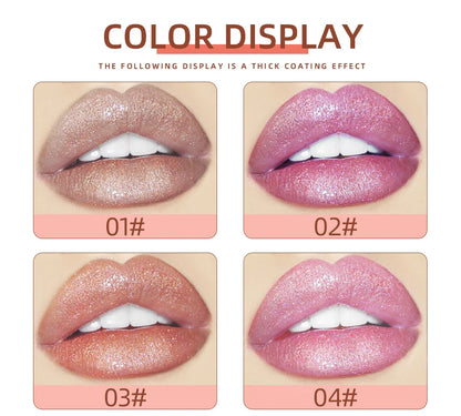 9Pcs/Sets Glitter Lip Glaze Liquid Lipstick Set Shine Lip Gloss Gift Box Natural Moisturizer Waterproof Lips Makeup