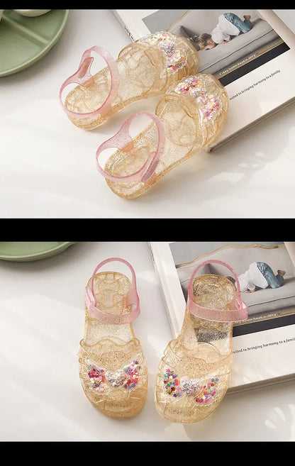 2025 New Summer Children's Sandals Little Princess Shoes Girls Sandals Baby Jelly Shoes Girls Beach Shoes
