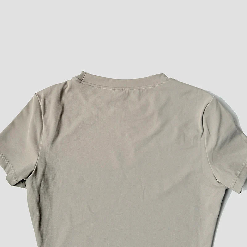 Women Solid Color Dry Fit Short Sleeve Crew Neck Athletic T-Shirt Fashion Casual Tee Suitable For Daily Running Workout Gym Top