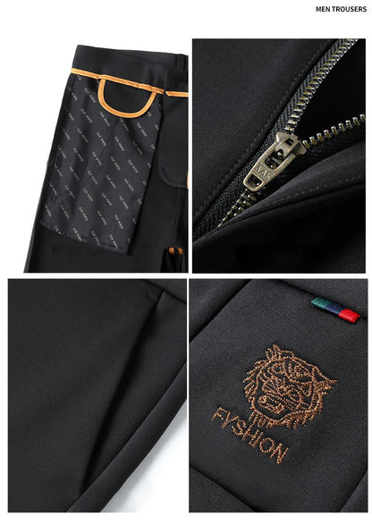 Men's Slim Fit Stretch Dress Pants,Non-Iron Business Trousers,Comfortable Straight Leg Slacks for Office & Daily Wear