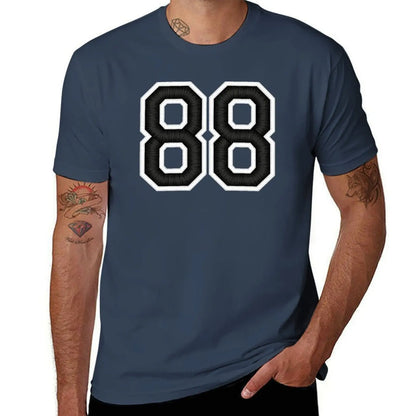 88 Black Jersey Sports Number eighty-eight Football 88 T-Shirt cute clothes graphics sweat funny t shirts for men