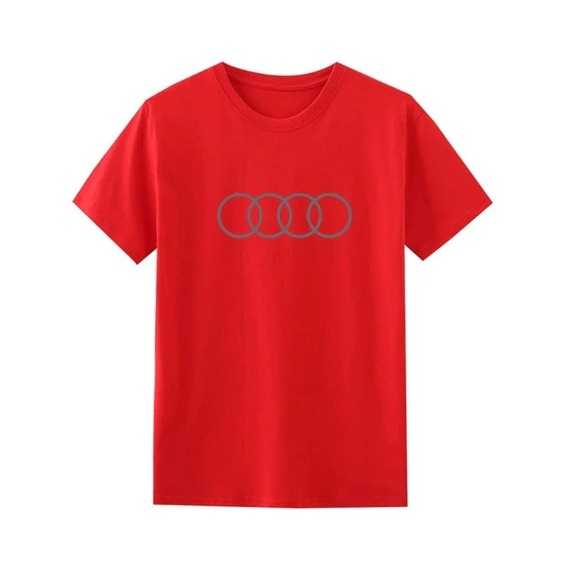 Car Quattro Rally Racing Printed Short Sleeve T-Shirt Men's and Women's Car Fans Casual Clothes