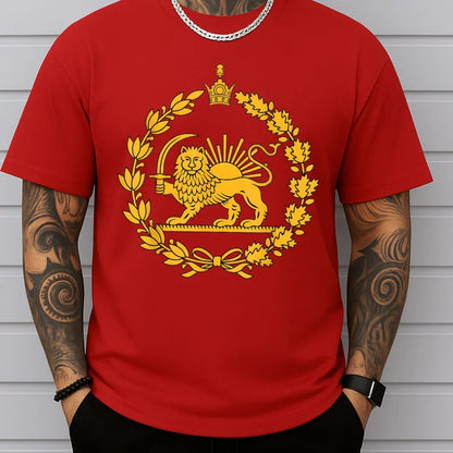 Lion and Sun Iran Persian Flag Iran Tshirt Khorshid Graphic T-Shirt Daily Life Casual Men Women Unisex Cotton Streetwear