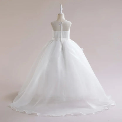 Summer Baptism Bridesmaids Girls Party Dress Elegant Tulle Wedding Princess Prom Dress For Girl Gala Birthday Christmas Vestidos