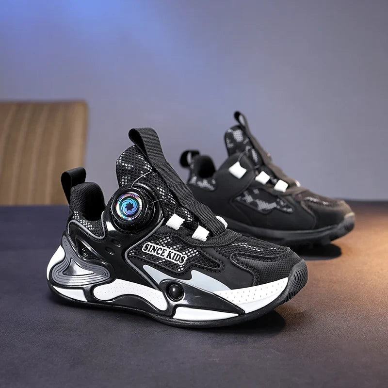 Children Fashion Sneaker Boys Casual Shoes Leather Flat Student Walking Shoes Outdoor Girl Basketball Sports Footwear
