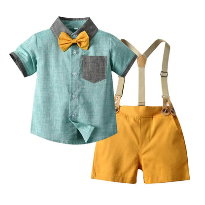 Kids Boys Formal Birthday Outfit Suit Toddler Gentleman Wedding White Shirt 1-7 Years Baby Pants Boys Ceremony Outfits