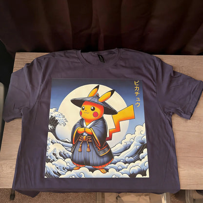 Anime Short Sleeve T Shirt Man Women Samurai Squirtle Pikachu Print Cotton Graphic Tee Summer 2026 Streetwear Casual Top