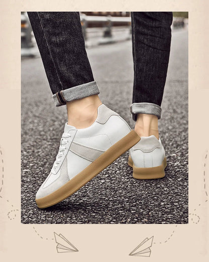 Invisible Height-Increasing Shoes 8cm German Training Shoes for Men, Summer Breathable Casual Sneakers, Genuine Leather Retro Versatile Forrest Gump Shoes 6cm