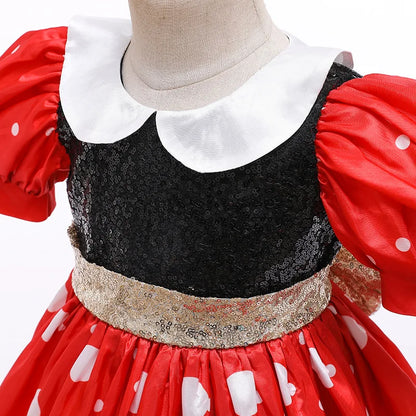 Girls Party Dresses Children Summer Clothes Kids Mouse Polka Dot Dress Girls Birthday Party Children's Day Halloween Costume