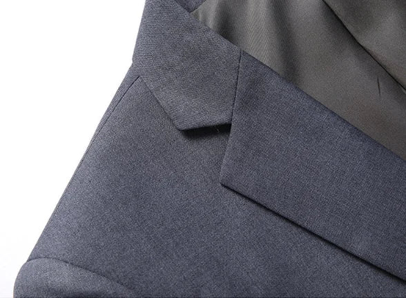 Men's Solid Color Business Suit Fashion Banquet Wedding Trend Groom Best Man Single 3/2/1