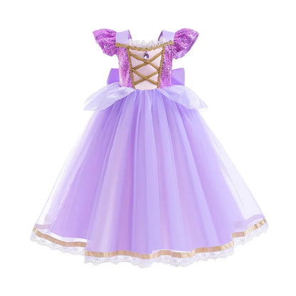Baby Rapunzel Cosplay Costume Girls Little Mermaid Aurora Disguise Kids Ariel Sleeping Beauty Christmas Dress Princess Fantasy