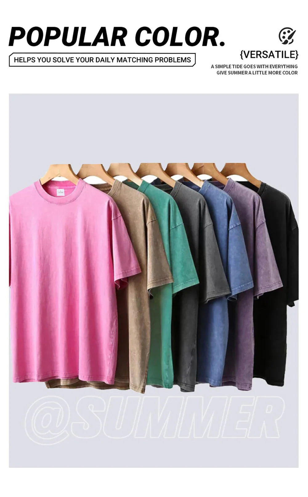 Rich Colors Simple Flowers Print Washed Female T-Shirt Summer Breathable T-Shirt Cotton Soft Short Sleeve All-Match Streetwear