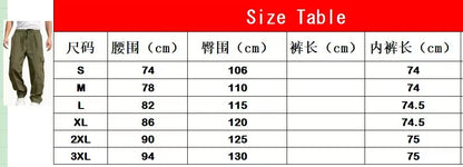 Men's Cargo Trousers Elastic Waist Elastic Multi-pocket Loose Combat Work Pants Outdoor Fitness Sports Casual Pants S-4XL