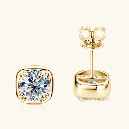 1CT 6.5mm D Color Moissanite Stud Earrings for Women Men 925 Silver Plated 18k Party GRA Certified Wedding Ear Studs Gift