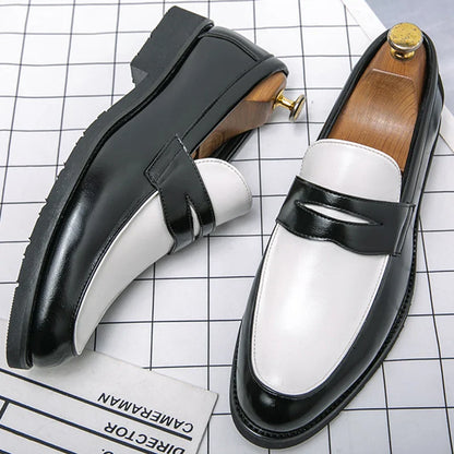 Classic Formal Leather Shoes Men Retro Casual Business Shoes Men Slip On Social Men's Dress Shoes Leather Loafers Male