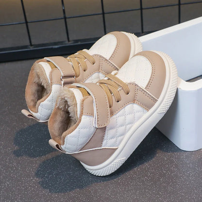 fleece lined sports shoes for boys and girls warm kids shoes for winter running sports shoes and basketball shoes