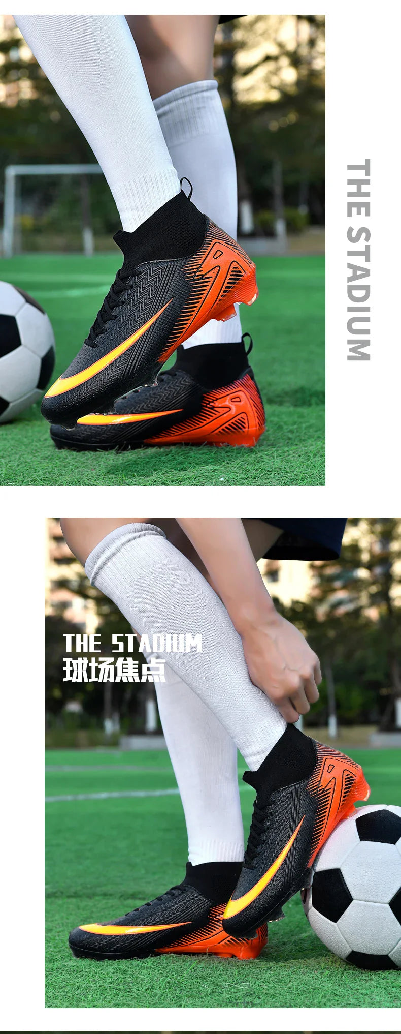 Men Football Boots Professional Soccer Cleats Non Slip Resistant Training Shoes Outdoor Match Sneakers Adult Teenagers Athlete