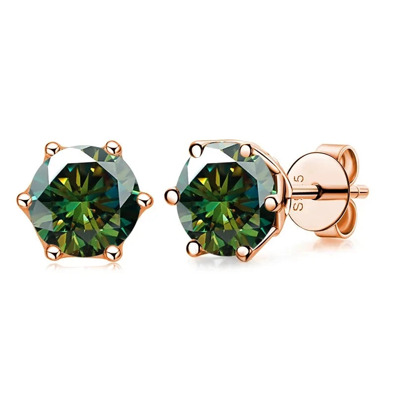0.5ct-1ct D Color Certified Moissanite Stud Earrings Lab Created Diamond 925 Sterling Silver Gold Plated Wedding Jewelry