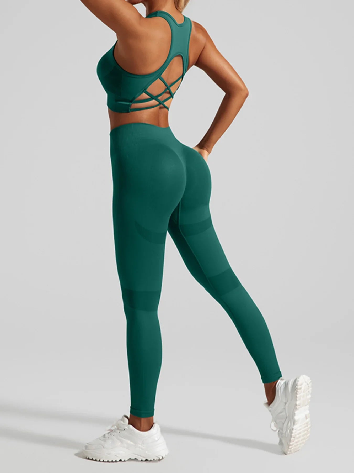Women's Workout Set 2 Piece, High Impact Sports Bra and High Waist Leggings, Quick Dry Fitness Yoga Suit