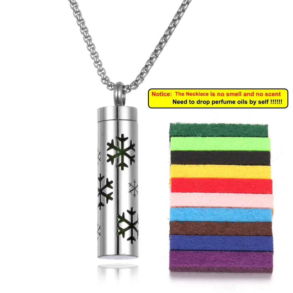 Long Strip Stainless Steel Aromatherapy Necklace Perfume Diffuser Essential Oil Diffuser Pendant Necklace Jewelry Accessories
