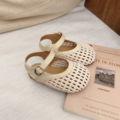 Children's Summer Sandals New Soft Bottom Kids Sandals for Girls Fashion Sequin Causal Beach Shoes Non-slip Breathable Mesh