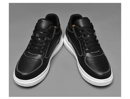 Novos sapatos masculinos invisíveis para aumentar a altura, sapatos esportivos de 6 CM-8 CM-10 CM, sapatos esportivos de couro branco para homens, tamanhos ampliados 36-46