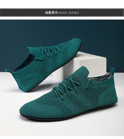 Male Summer Driving Shoes Flat Breathable Fashion Walking Shoes Mens High Quality Mesh Comfortable Soft Sole Casual Loafers