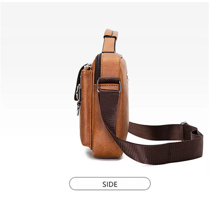Multi-function Business Handbags Men New Man's Shoulder Bags Large Capacity Leather Messenger Bag Crossbody Big Brand