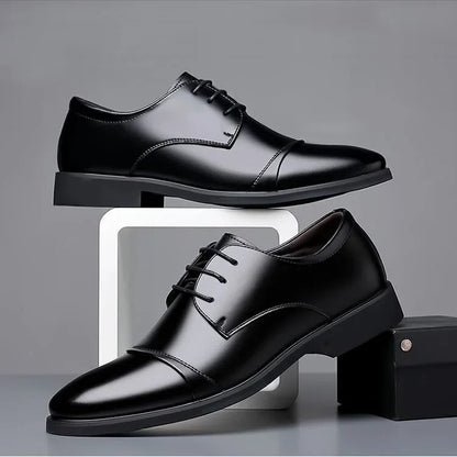 Sapatos Masculinos Grandes de Couro Estilo Oxford Formal Derby Respirável Fivela Dupla Casamento Trabalho Segurança Escritório