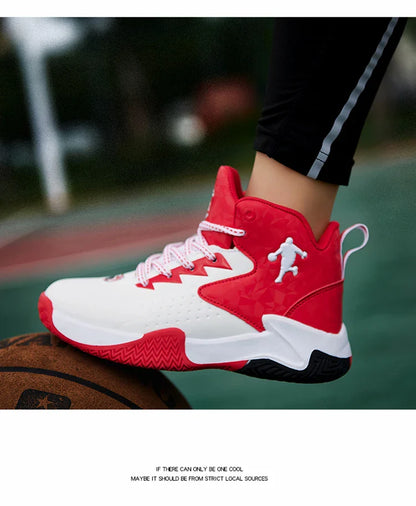 Fashion Brand Basketball Shoes Boy Kid Trainers Non-slip Children's Sports Shoes Outdoor Leather Basketball Sneakers Kids Girls
