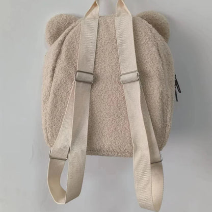 Cute Bear Plush Backpack Embroidered Name Autumn Winter Kids Outdoor Shoulder Bags Custom Personalized Children's Gift Bags