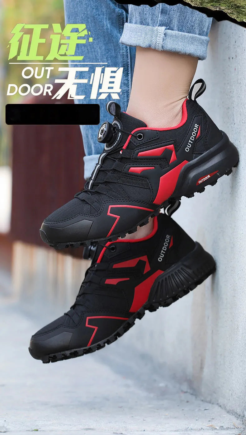 Men's Casual Sports Shoes Size 40-47 Rotating Lace-Up Men's Shoes Outdoor Non-Slip Breathable Comfortable Men's Sports Shoes