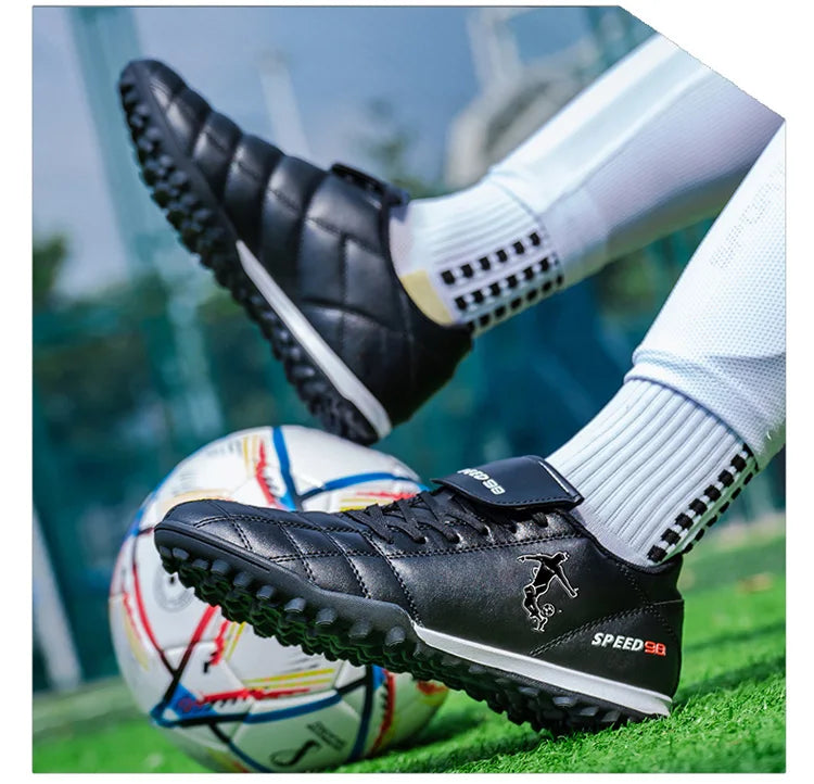Men Football Boots FG/TF Soccer Shoes Breathable Professional Turf Outdoor Non-slip Long Spikes Adult Training Futsal Sneakers
