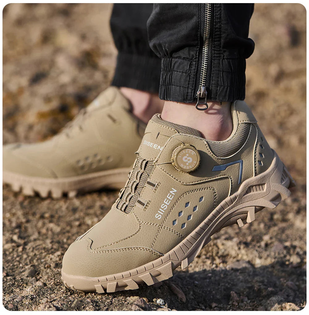 Men's Steel Head Safety Shoes Puncture And Smash Resistant Lightweight Sole Breathable Upper for Outdoor Workshop Work Shoes