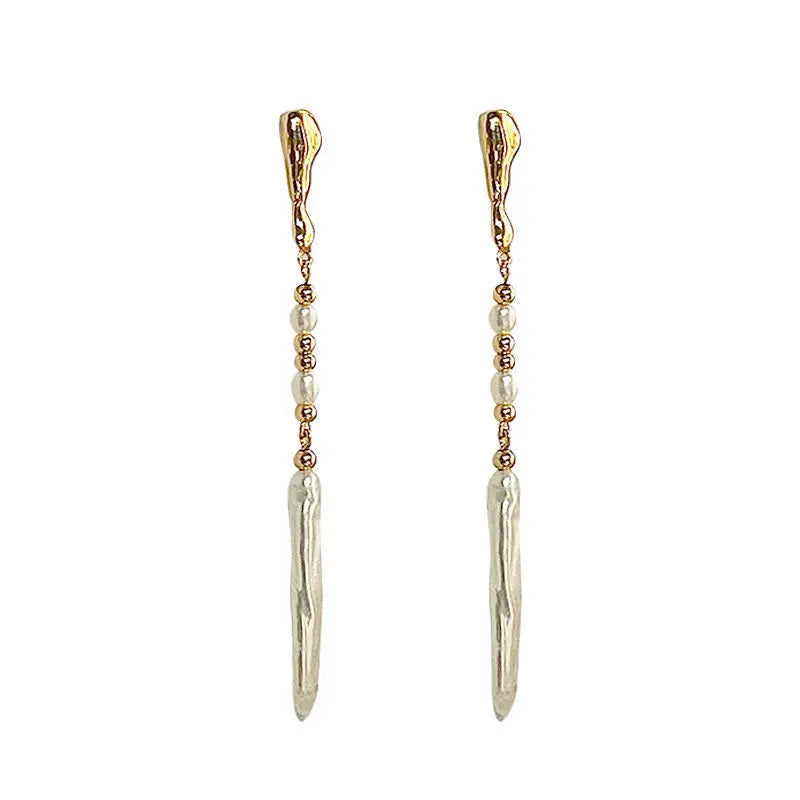 Natural Freshwater Pearl 14K Gold Filled Ladies Tassels Stud Earrings Jewelry For Women Anti Allergy