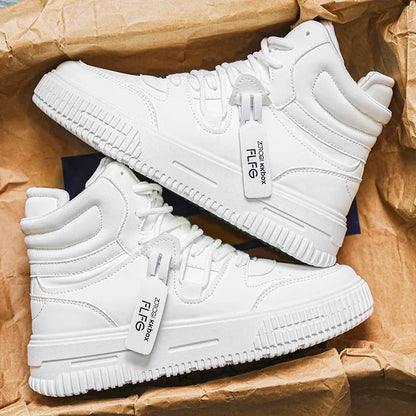 Novos Tênis Masculinos da Moda Confortáveis Macios Antiderrapantes Sola Resistente ao Desgaste Sapatos Casuais Masculinos Botas de Tornozelo Skate de Inverno Preppy