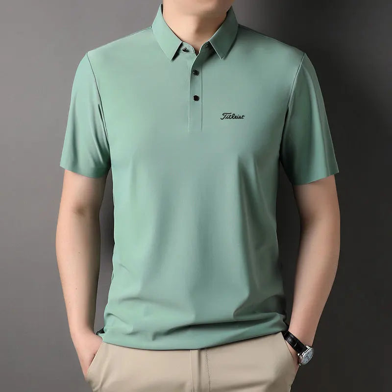 Men's Golf Outdoor Casual Polo Shirt T-Shirt Summer High-End Brand Cool and Breathable Fitness Sports Short Sleeve Top