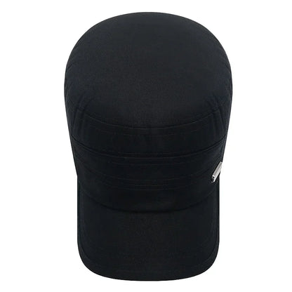 Spring and Summer Simple Cotton Adjustable Cadet Flat Cap Sun Hat Trucker Caps Dad Hats