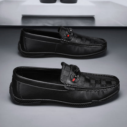 Fashion Leather Men Casual Shoes Slip on Formal Loafers Luxury Brand Comfortable Men Italian Soft Male Driving Shoes