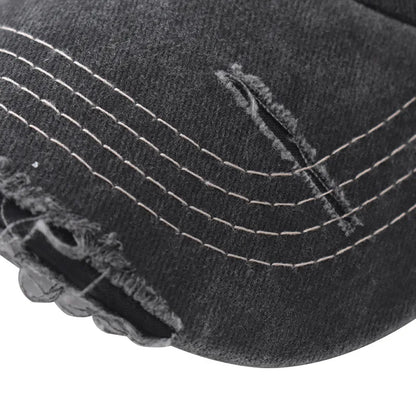 Vintage Washable Cowboy Baseball Cap Embroidery Snapback Hat for Men Women Worn Out Hip Hop Caps Adjustable Solid Cotton Sun Hat
