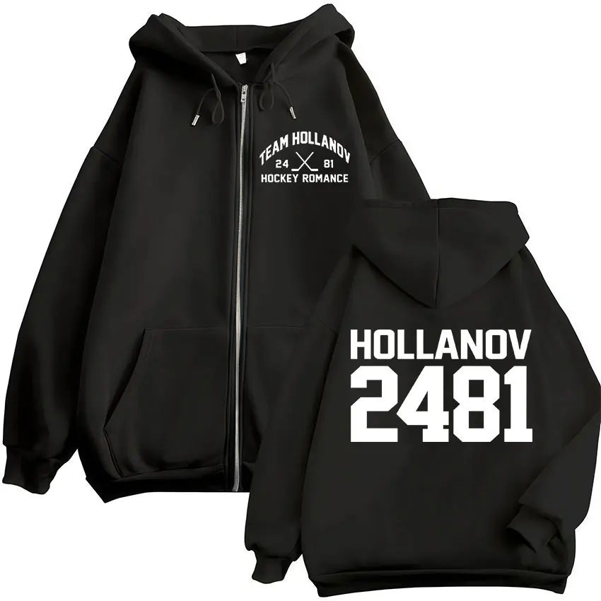 Heated Rivalry Shane Hollander‌ Ilya Rozanov Hollanov 24 81 Merch Zipper Hoodies Men Women Zip Up Sweatshirts Long Sleeve Jacket