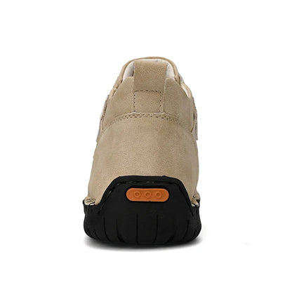 New 2025 Handmade Leather Casual Men Shoes Design Sneakers Man Breathable Leather Shoes Ankle Boots Outdoor Non Slip Walking
