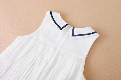 Girl Dresses Sleeveless Summer Chiffon Pleated Clothing Kids' Dresses Baby Girl One-piece Dress
