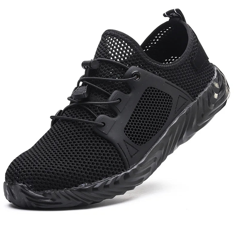 Mens Mesh Work Sneakers Lightweight Steel Toe Work Boots Indestructible Safety Shoes Breathable Construction Work Boot Footwear