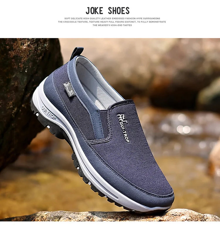 Loafers Men Sneakers Mesh Breathable Non-Slip Slip On Vulcanized Shoes Soft Sole Solid Color Comfortable Water Shoes
