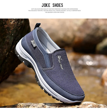 Loafers Men Sneakers Mesh Breathable Non-Slip Slip On Vulcanized Shoes Soft Sole Solid Color Comfortable Water Shoes